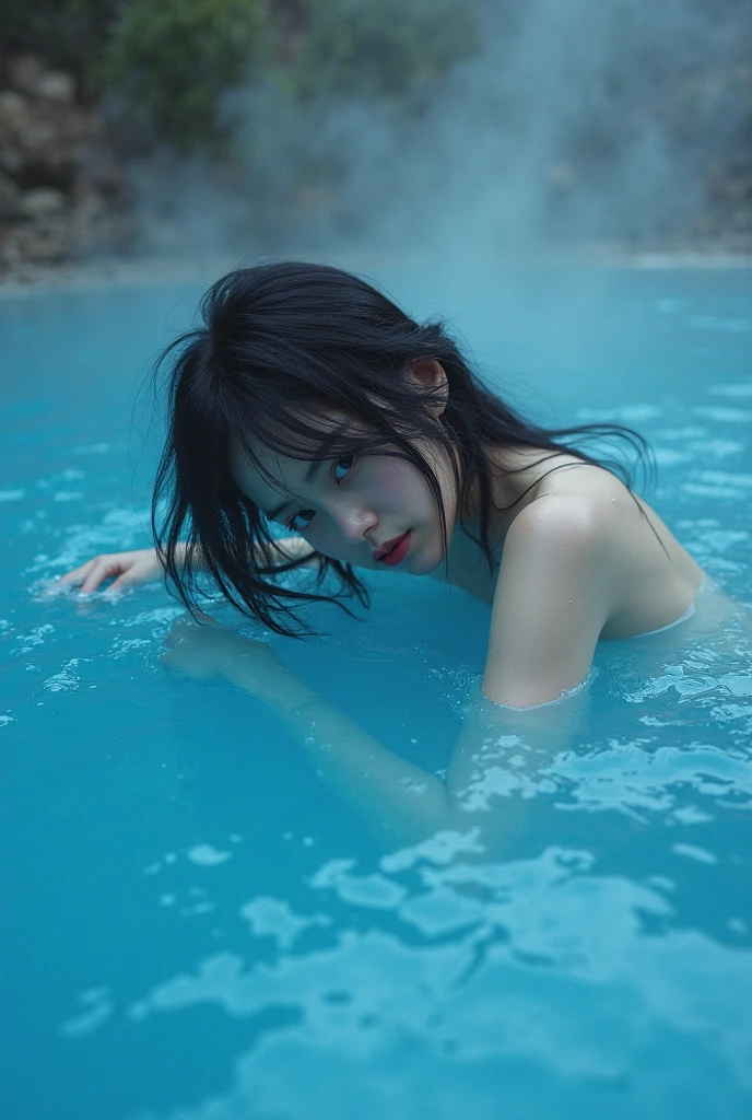 Beautiful Young Female ,Short hair ,Lake, extremely delicate and beautiful,Outstanding light and shadow, highly detailed wallpaper,Clear and bright sunlight, Professional portrait, Semi-nude photography, close up portrait of bathing in a lake, reeds, (backlighting) Sparkling water surface, Soaked in water, Wearing (beltbra), Upper breasts, lens flare, Shade, bloom, [chromatic aberration], by Jeremy Lipking, digital painting, (((Misako Renbutsu))) 8K TopQuality Masterpiece