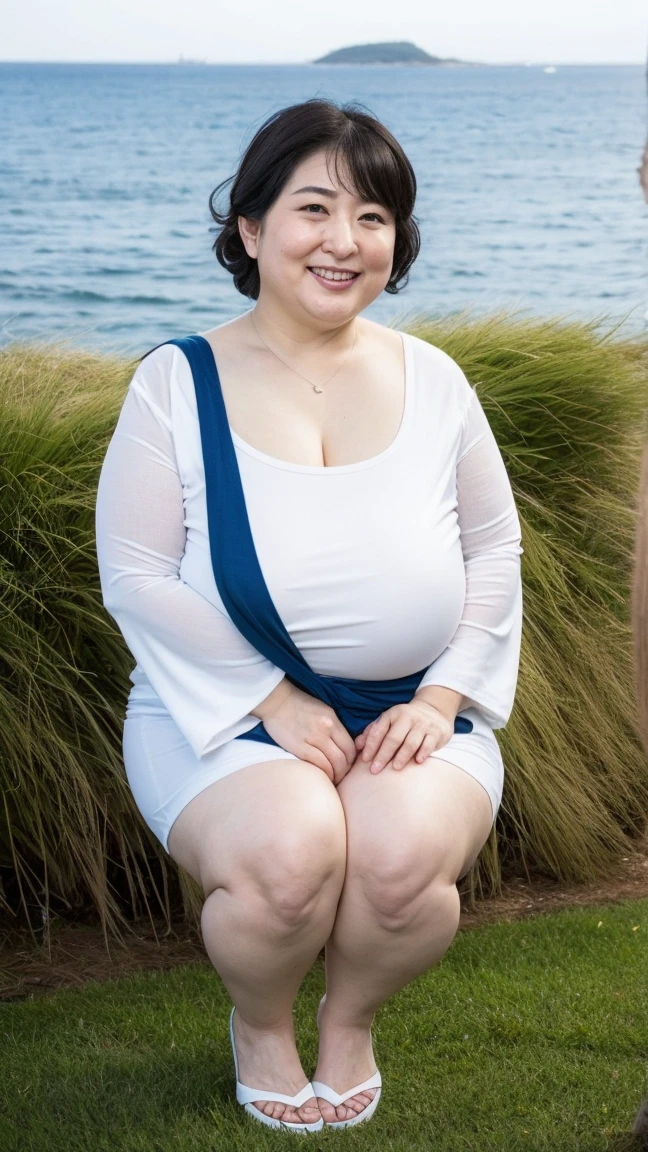 Extremely Hyperpregnant Moldovan woman with huge belly wearing a dress