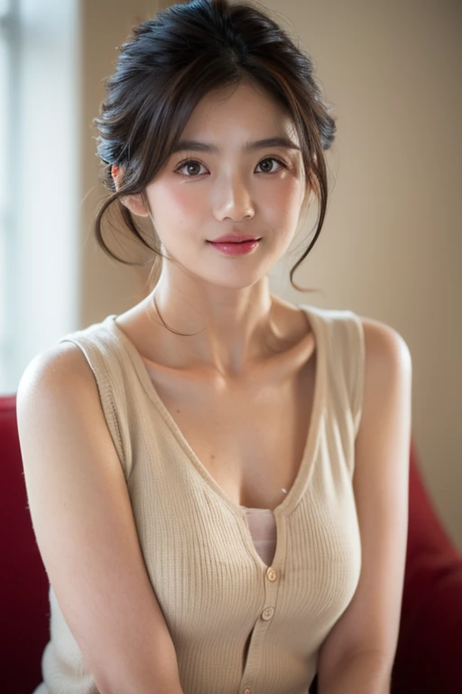 ((highest quality、masterpiece、High resolution))、(((Zoom photo of upper body))、(A shy smile:1.2)、Light shines in、15-year-old female、Beautiful Skin、Beautiful Eyes、Cat Ear Headband、one piece、Blonde Hair