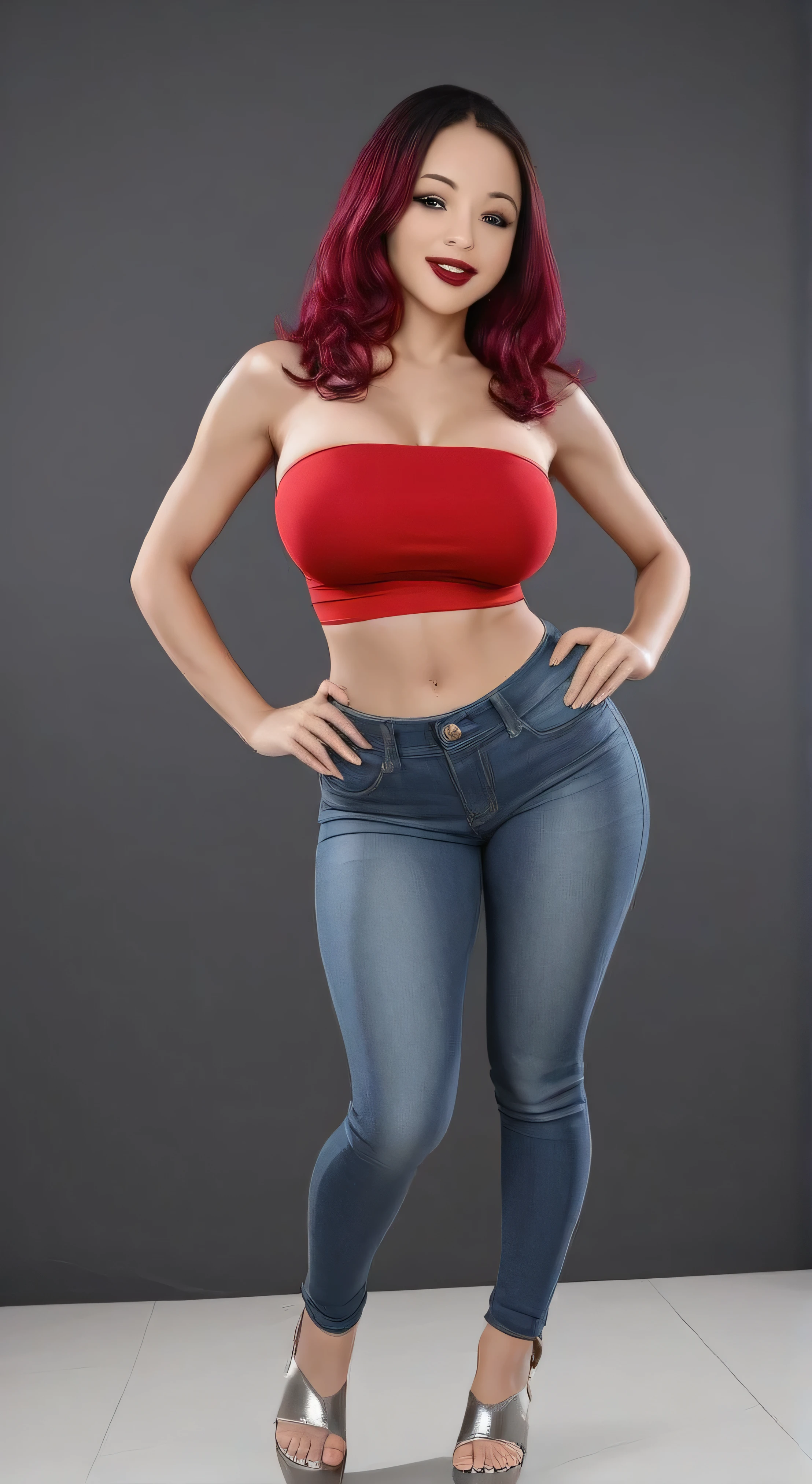 a close up of a woman in a blue bikini posing for a picture, corpo perfeito fotorrealista, Amouranth, mais conhecido como Amouranth, corpo sexy, corpo quente sexy, Realistic bikini, corpo perfeito sombreado realista, Corpo Perfeito, estilo de corpo bonito, fit curvy physique, desenhos animados realistas, Modelo IG | Artgerm, Fanart, Pose casual