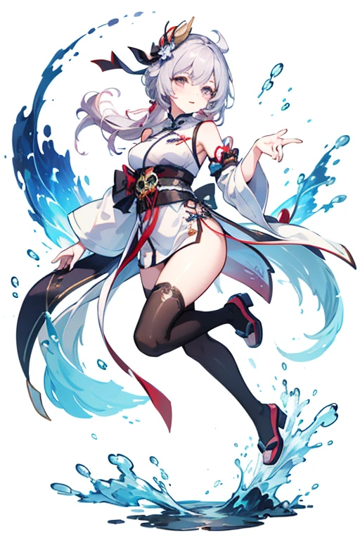 score_9, score_8_up, score_7_up, score_6_up, uncensored, miyamoto musashi, silver hair, bangs, blue eyes, makeup, BREAK (masterpiece:1.2), best quality, high resolution, (illustration:0.8), (detailed eyes:1.3), perfect lighting, (perfect hands, perfect ???????), hearts, pleasured, ?????????????, 1girl, solo, looking at viewer, simple background, hair ornament, gloves, white background, holding, ???? shoulders, full body, weapon, black gloves, ???????????, nail polish, feet, covered ???????, cup, clothing cutout, ????????, covered navel, toes, ????????, polearm, tassel, toenails, partially fingerless gloves, black ????????, toenail polish, toeless legwear, drunk, ?????? curtain, bridal legwear, slime \(genshin impact\)