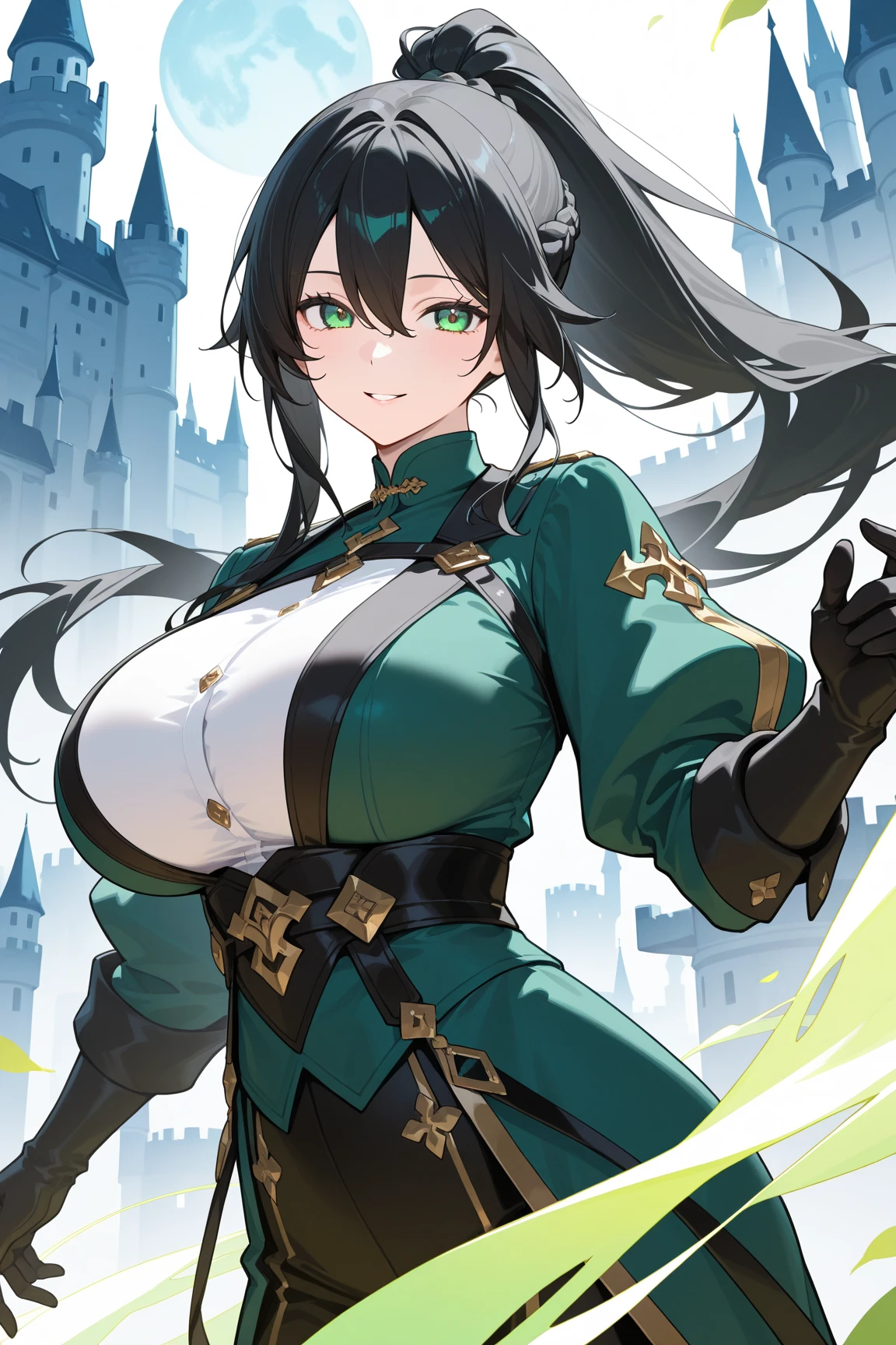 1girl, fox girl, fox ears, fox tail, dark brown hair, green eyes, sexy, mommy, thick thighs, enormous breasts, hard , sfw, dress, mature woman, enormous cleavage, latex, shiny clothes, wet look, bdsm, bondage,