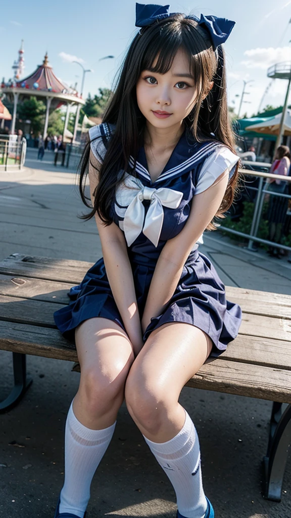 25-year-old American woman,Queen personality,Beautiful face,Plump body,cabellos largos dorados,JK school uniform,Condescending,Mocking laughter,canvas shoe,No underwear,