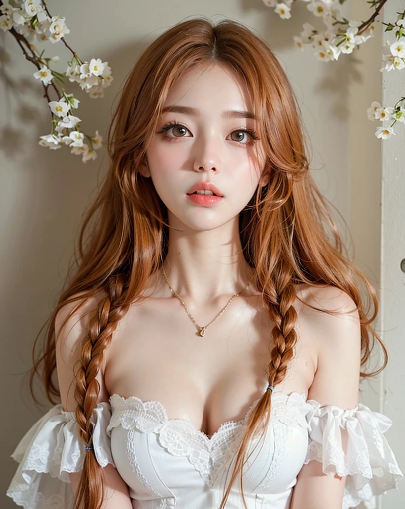 4k, best quality, realistic, detailed,A beautiful woman sits on a chair in the examination room, unbuttoning her shirt and rolling up her bra to expose her huge saggy breasts. Her huge breasts are completely visible. Her nipples and areola are also completely visible. In the local doctor's examination room, she shyly turns to the side, her eyes closed, her face red. The camera is full of her from her waist to the top of her head.