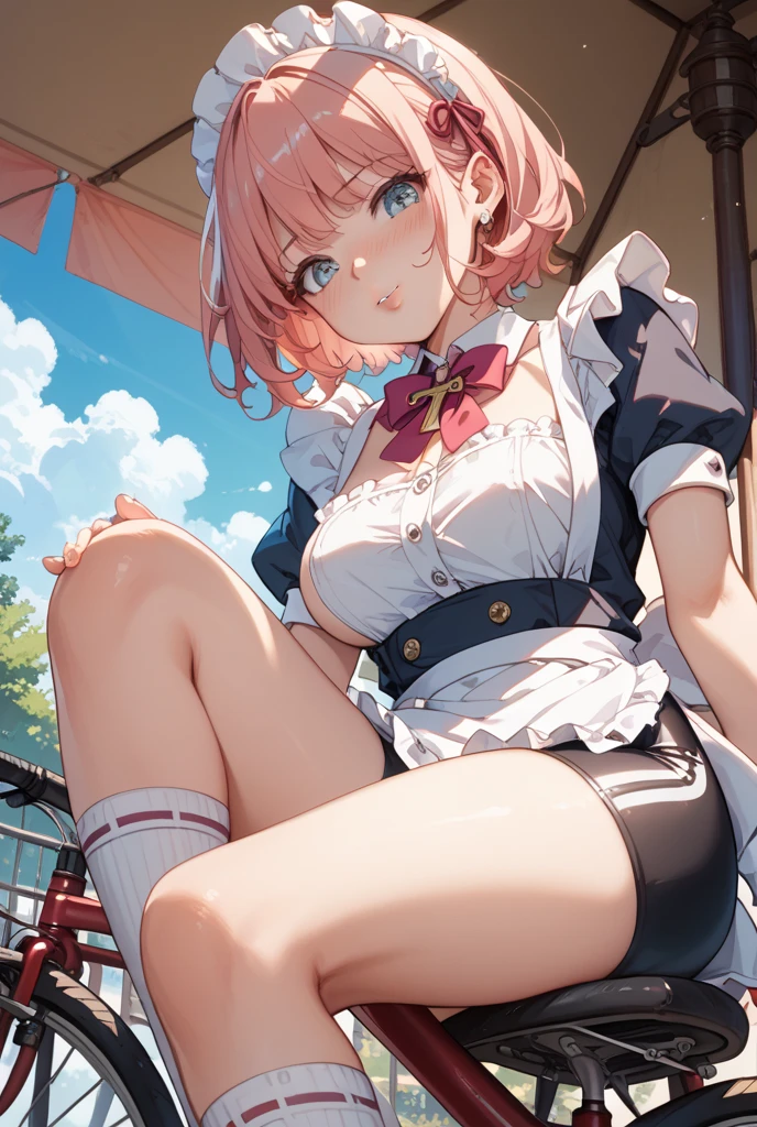 One Girl, (Chiquita:1.2), Yui, Pink Hair, Single hair bun, short hair, 

Cow print bikini, cowbell, 
(highest quality, High resolution, 4K, Detailed lighting, Shaders, Perfect Anatomy:1.2, Browsing Caution), 
(Nurse, concentrated:1.2), 
Grab your chest, View your viewers, 
smile, blush, 
Outdoor, spring,Swimwear、Constraints、Ahegao、Completely naked、Big Breasts、Constraints、rape,torture