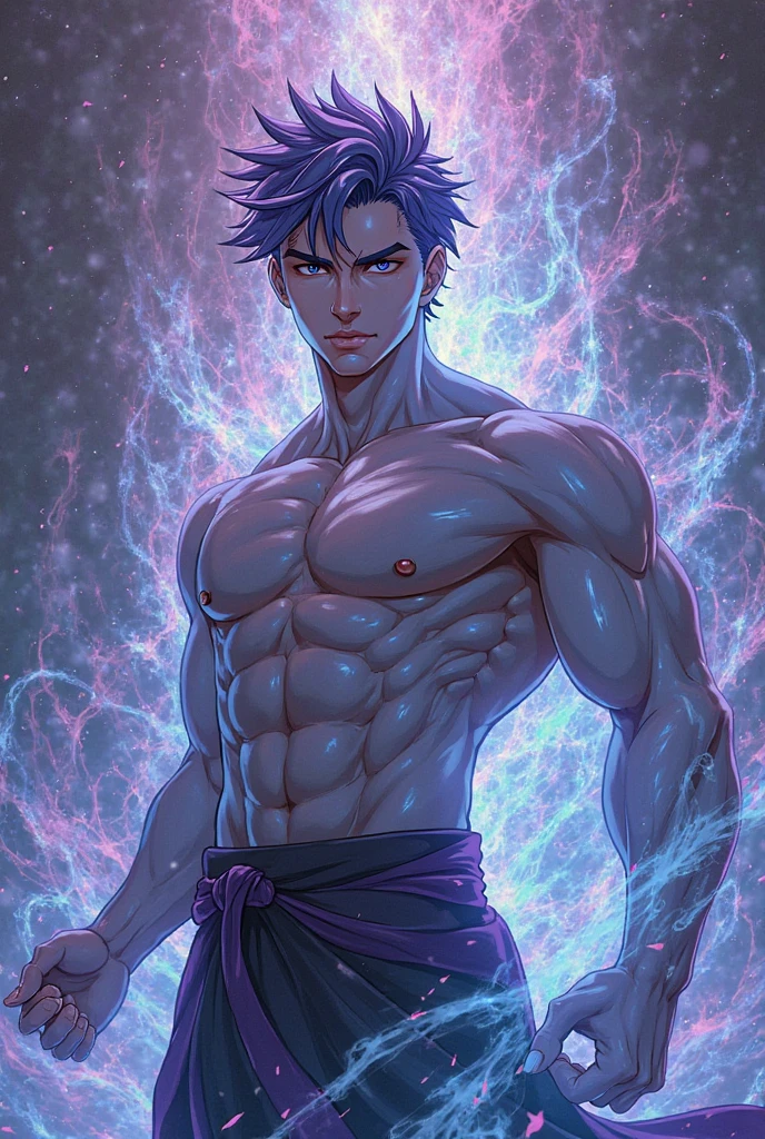 (absurdos, detalhes intrincados, obra de arte, melhor qualidade, high resolution, 8k), 1 homem, olhos e rosto finamente detalhados, cabelo roxo, Olhos de Rubi, (magic swirl style:0.8), retrato, olhando para o espectador, Sozinho, tronco, fundo detalhado, rosto detalhado, vestindo um mato preto com acentos purpura, (sorriso:0.8), esquema de cores roxo, luz escarlate escura, sala de estudos, atmosfera escura, sombras, Realistic lighting, floating particles, brasas, cercado pelo fogo, summoning, blue arcane symbols, obra de arte, melhor qualidade,
