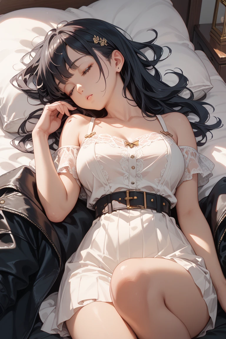 (masterpiece), (best quality), (ultra-detailed), (best illustration), (best shadow), (absurdres), Female, 25 years old, looking at viewer, steam, nsfw, sweat, medium breasts, cleavage, shy,
