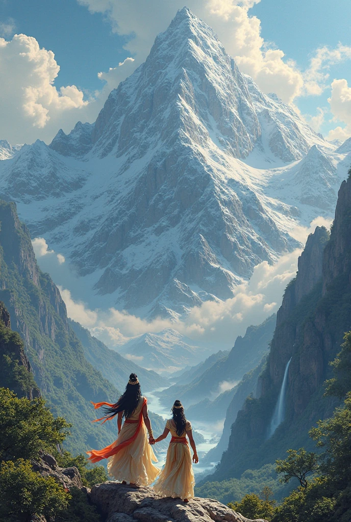 Hanumanji with mahadev on a mountain