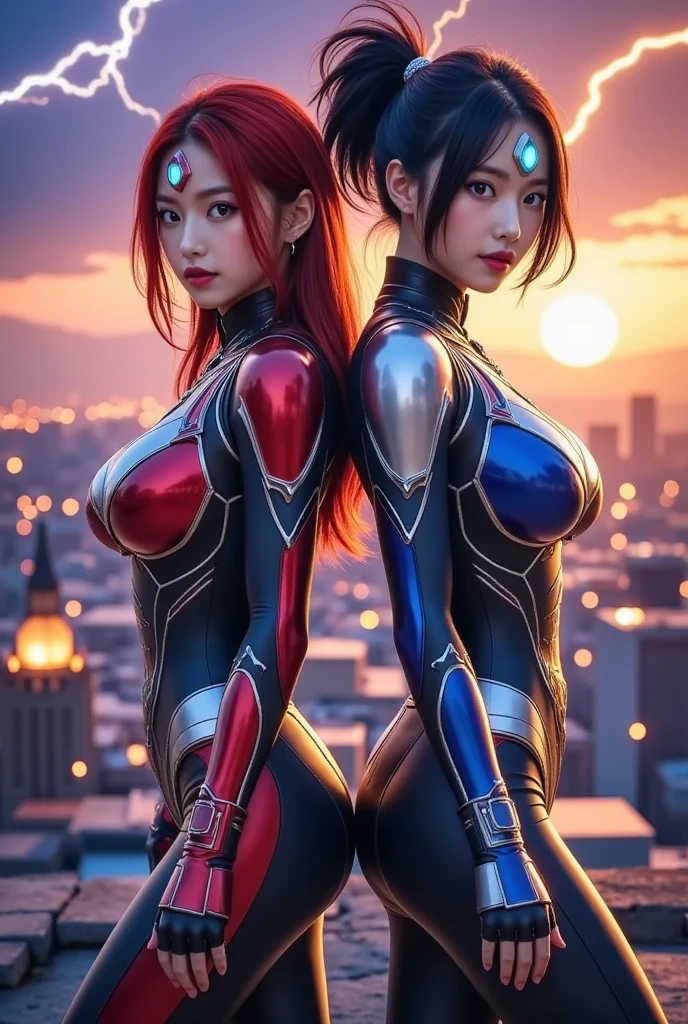A crafted image of a girl in a red and blue costume looking out a window, in the styles of Wojtek Fus, Ross Tran, and CGSociety, with a realistic anime 3D style, reminiscent of Artgerm, Atey Ghailan, and Ilya Kuvshinov, in 4K resolution, inspired by cinematic CGSociety.