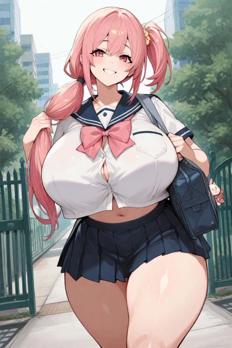 mastute piece,Best Quality,insanely detailed,8k cg,nsfw,
(shoot upper body:1.3),
(1girls:1.3),standing,looking at viewr,body in front,both arms behind back,(school costume,bare breasts:1.4,bare crotch:1.4),
break,
blush,shy,(trembling:1.2),(Pink Hair),Medium-long hair、
break,
perfect breasts,perfect teats,(open mouth:0.9),(large breasts:1.3),
(School corridor)、