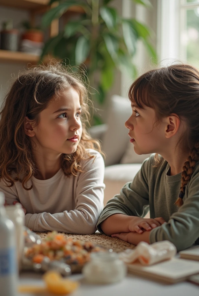 A 13year girl scolding by her mother