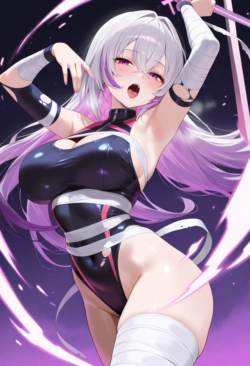 ((Girl with long white hair gets her pussy rubbed by tentacles)),Blush on,((Girl vaginal licking tentacles)),wear bra, wet clothes,long hair,wear leg, perfect body, blue eyes, perfect one-piece suit,symbol-shaped pupils heart,(sweaty:1.4),in the water,((steam:1.2)),more tentacles, wet mouth,wet butt,((Tentacles rub the pussy:1.2)),((, surprised, , open mouth)), standing, ((undressing, panty pulling)),((tentacles in the pussy:1.0)),pussy licking tentacle,open legs,view button ,lying one,1girl, solo, grey hair, frown hair bow, hair over one eye, one eye covered, long hair, medium breasts