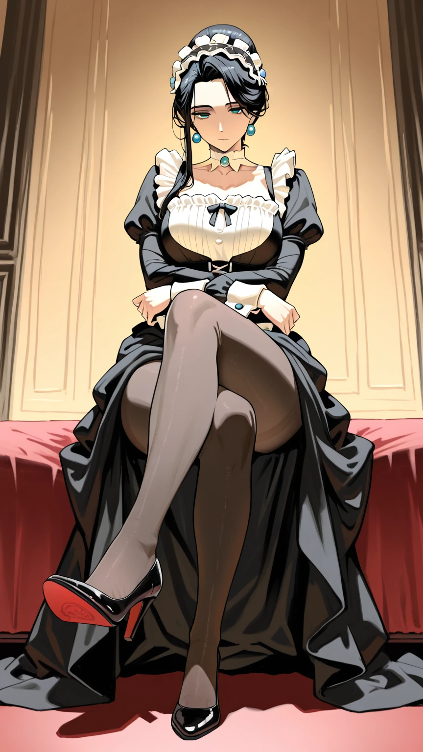 ccsaber, blonde hair, green eyes, ahoge, white shirt, blue skirt, black pantyhose、​masterpiece、top-quality、best、超A high resolution、Full body portrait、intricate-detail、An ultra-fine illustrations、perfect anatomia、Correct anatomy、perfectly proportions、face perfect、Hands are２Boken、perfect hand、The feet are in２Boken、perfect foot、Perfect fingers、Small toes、Precise size and balance of upper and lower body、18year old、Schoolgirl with mature body type、A high school girl with long、女の子1人、Whole body from head to leg、full body Esbian、small tits、Small toes、Small toes、No shoes、laying on back、M-shaped legs、Opening legs、Inter-strands、Facing the front、Composition from below、Composition from the front、Panchira、Inner thigh-sitting、Sit on the floor with bent knees and legs open、Front-facing、Lower body facing forward、Slender feet、Slender thighs、Slim toes、Lying on a white bed facing the front、Slender feet、legs slightly open、Sleeping in a big letter、Legs are spread、Hands are slightly raised、Panting face about to cry、red blush、Embarrassed look、A slightly sad look、Black_Wearing white panties inside stockings、Wearing white panties inside black transparent stockings、Wearing white panties inside black stockings、Wearing white panties inside black pantyhose、Wearing white panties inside black lace pantyhose、Wearing white panties inside stockings with black lenses、Wearing black light pantyhose and white panties、Wearing black transparent pantyhose and white panties、No shoes、No shoes on、pure white under black stockings,,,_panties on、Panties are visible through a navy blue pleated skirt、Pure white bra、Underwear、Bedrooms、in a house、during daytime、（small tits）、((full body Esbian))、​masterpiece、（top-quality)