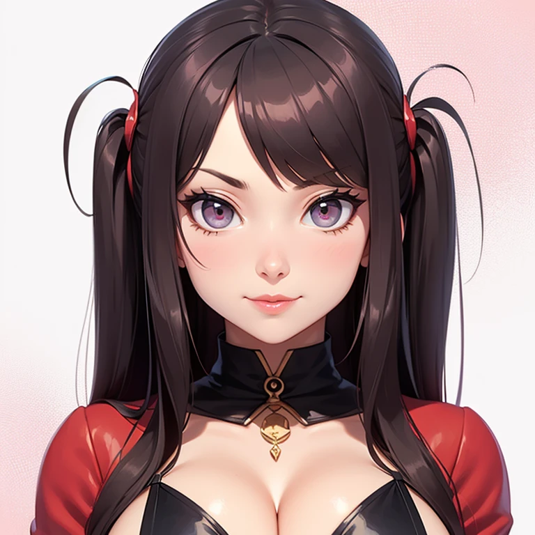 Mature women,Black long hair,Hair up,Red Hanfu,Showing cleavage,Show your shoulders,Beautiful black eyes,Extremely detailed,high resolution,Simple background