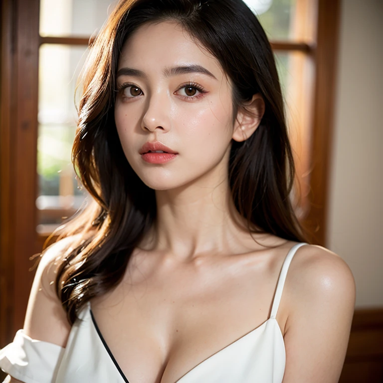 Highly detailed CG Unity 8k wallpaper, highest quality, Super detailed, table top, realistic, photo-realistic, Highly detailed cute girl, 25 years old, ,, whole body, ,big breasts,black eye,rubber dress