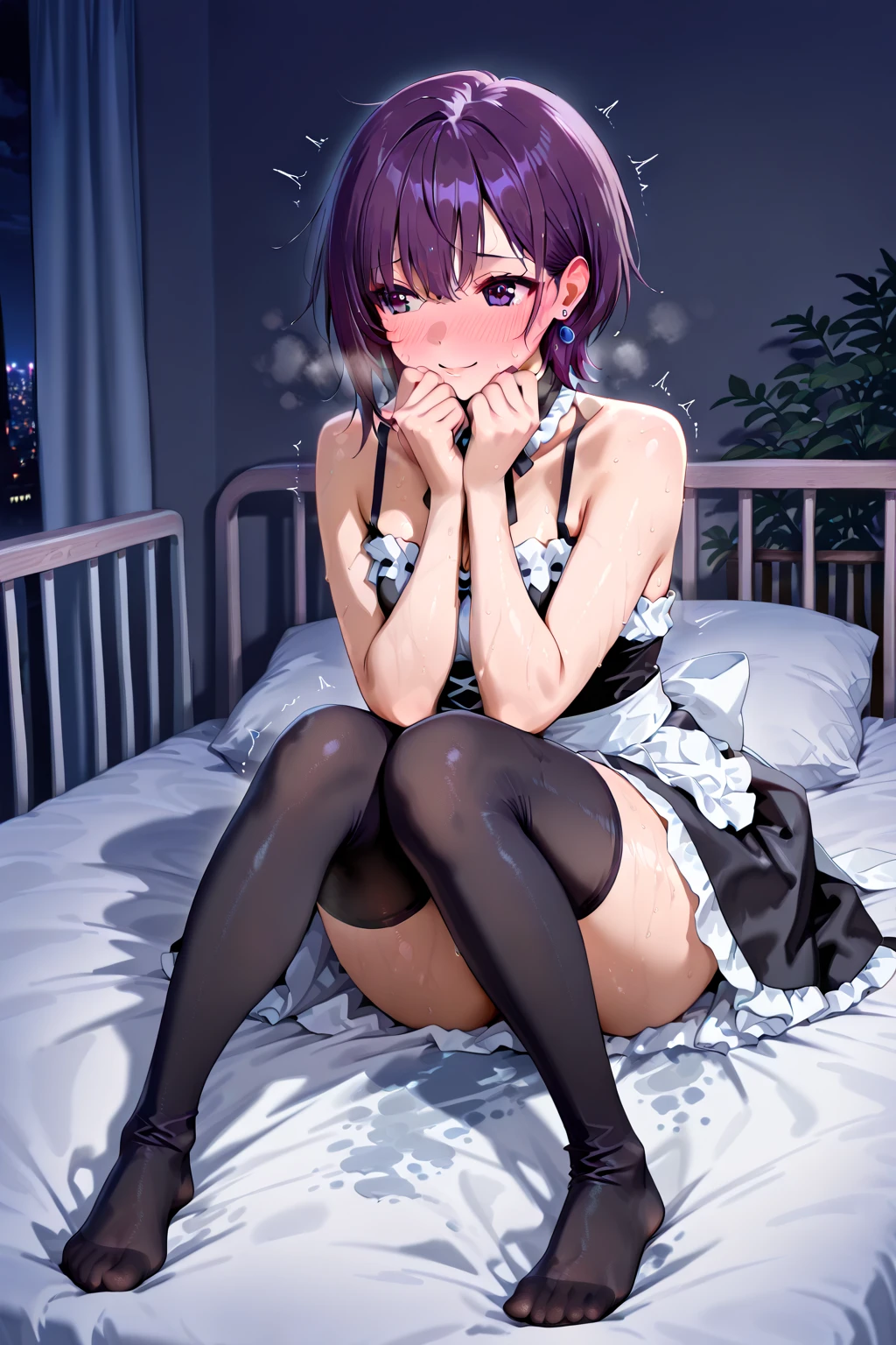 (masterpiece）、（Best image quality）、（Very detailed）、（Very detailed）、4K、（8k）、Best image quality、（beautiful）、 More about Campbell, 1 Girl,Huge breasts、Thick thighs,A light smile､Dynamic pose､gravure､Dynamic Angle、Noise Reduction､Emphasis on the crotch､Breast Augmentation、(Transparent black pantyhose:1.2),Crouching,Leg spread,pubic hair,(school uniform:1.2),(Bukkake on thighs:1.2)