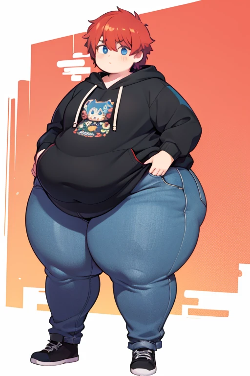 Your beautiful gorgeous sexy curvy tomboy girlfriend wearing a crop top and booty shorts,solo, blushing, grinning, accidentally cute pose, she knows you’re trying to make her fatter, she loves you, big fat heavy squishy belly, wide hips, massive round heavy breasts, massive wide round heart shaped shelf bubble butt, long disheveled red hair, beautiful blue eyes, small tight revealing clothes,