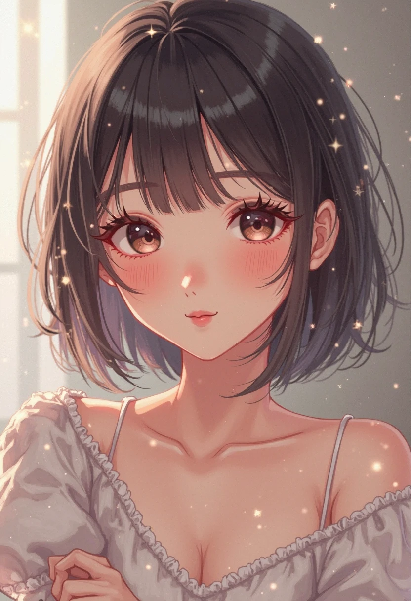 Anime girl half sideways