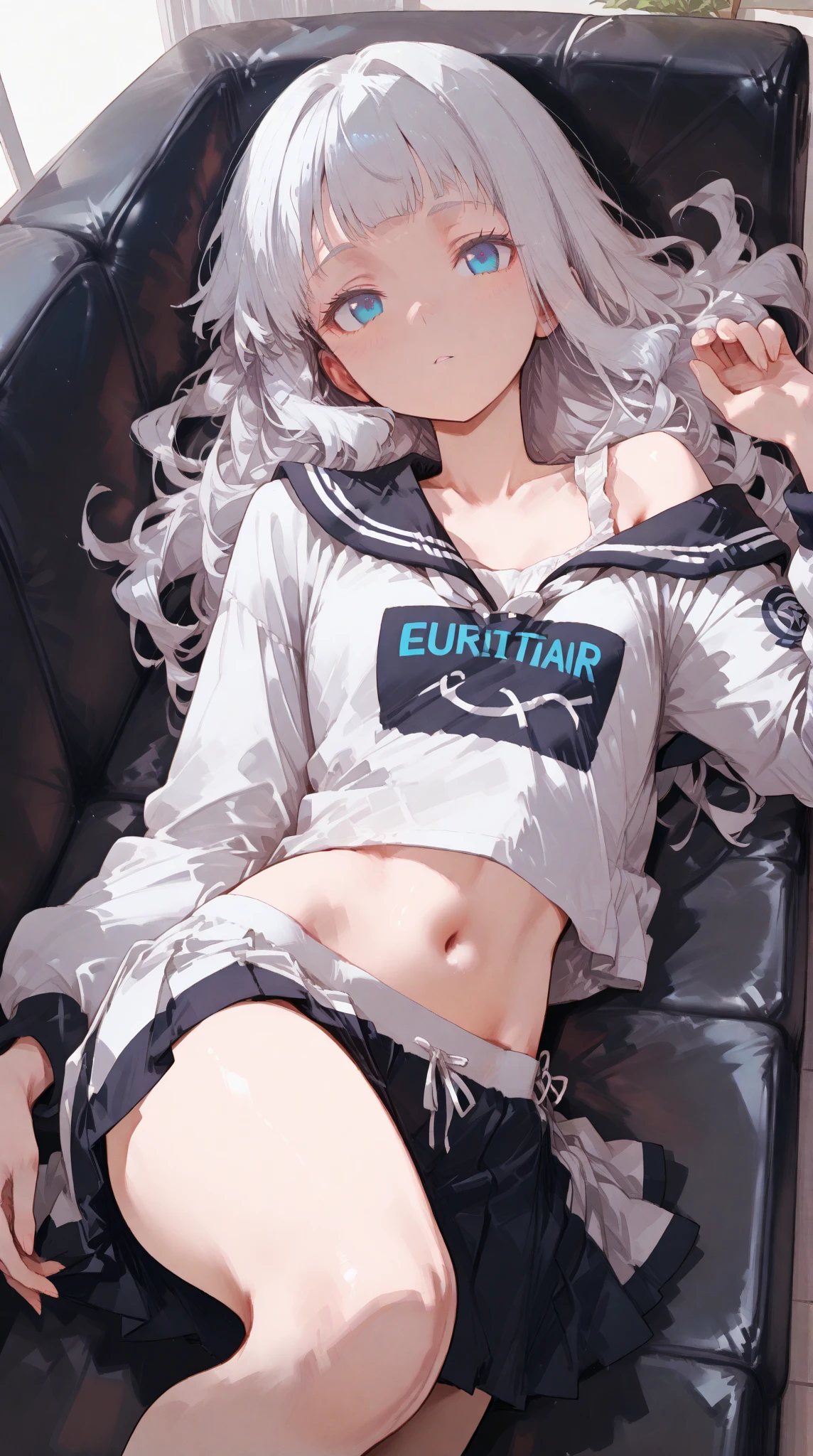 "(perfect masterpiece:1.2), (highest quality:1.2), stunning face,  uniform, mature and chubby, Big eyes, compensate, long and luxurious eyelashes, lip whole, smile,Maid clothes,belly button,(((boy))),(((twin tails))),abs,raised his arms,micro swimwear,NSFW,(((muscle))),sailor suit，nsfw,(((piece)))，((bangs that cover one eye)),mini skirt