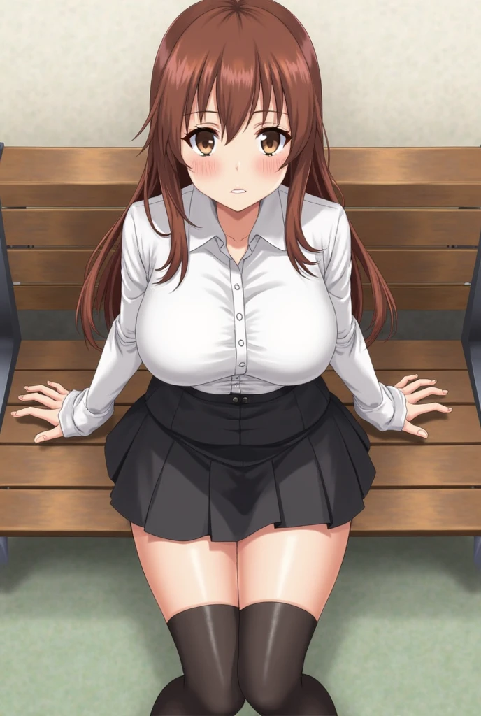 Best doujin sex scene in jk uniform blue skirt sexy on waist and black thighhigh stockings, topless showing tits, teasing boobs, blue short skirt sexy skirt wearing skirt only,  she wants to keep a secret making a gesture, doggy style sex from behind, eroge cgi, show nsfw, boy sillhouette fucking her, focus on skirt as the fetish charm point, huge dick inside her creampie sex, boy hands on her waist