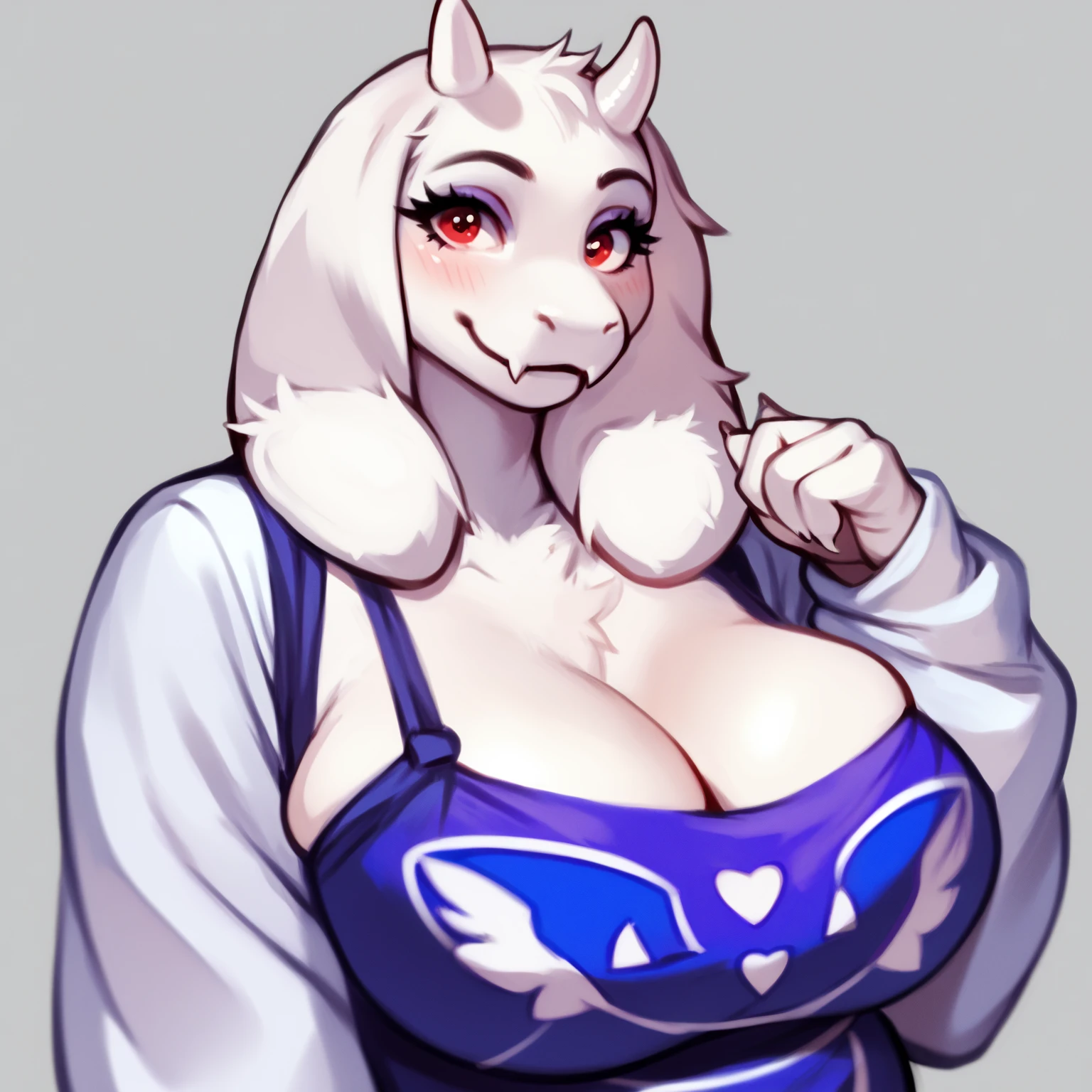  Alicorn and Discord, white mane, ,black fur color  long flowing  mane pink  eyes anthro huge breasts light pink shirt jeans