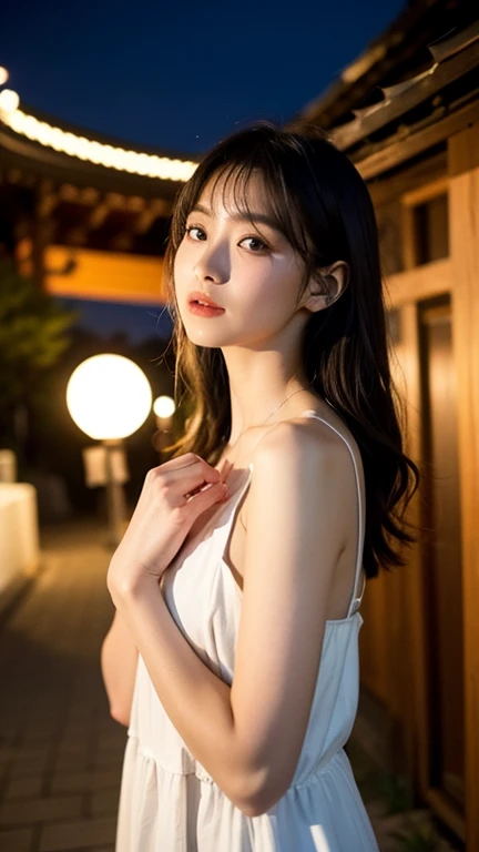 masutepiece, (Best Quality:1.4), Realistic, Dramatic lighting,Professional Writing,strong shadows,Highly detailed unified 16k wallpapers, Photorealistic ray-traced depth of field,Wet roads ,Orange filter、drenched, Dripping, Wet Face,Wet clothes, Wet Skin, Wet Hair,A young woman with a cute face like a Japanese idol,(Cleavage),((Cinema Lighting),(Natural light),(High level of artistry),(artistic),(Indistinguishable quality from the real thing),RAW Photos,Genuine,Genuine,High resolution,RAW Photos,masterpiece, beautiful