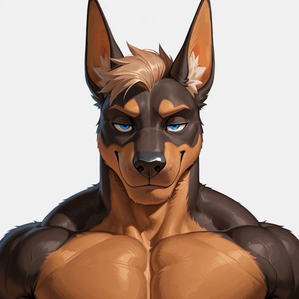 by chunie by catsudon by retros, male,upset,((annoyance)),((middle aged male)),((Bearded)), Canid, solo,(musuclar), ((german shepherd)),(black hair), facial hair, facing viewer, ((Highly detailed face)), (((daddy Figure))), ((smilling)), green abstract background, ((Naked)),((flaccid penis)),((((wise)))),((DILF)),