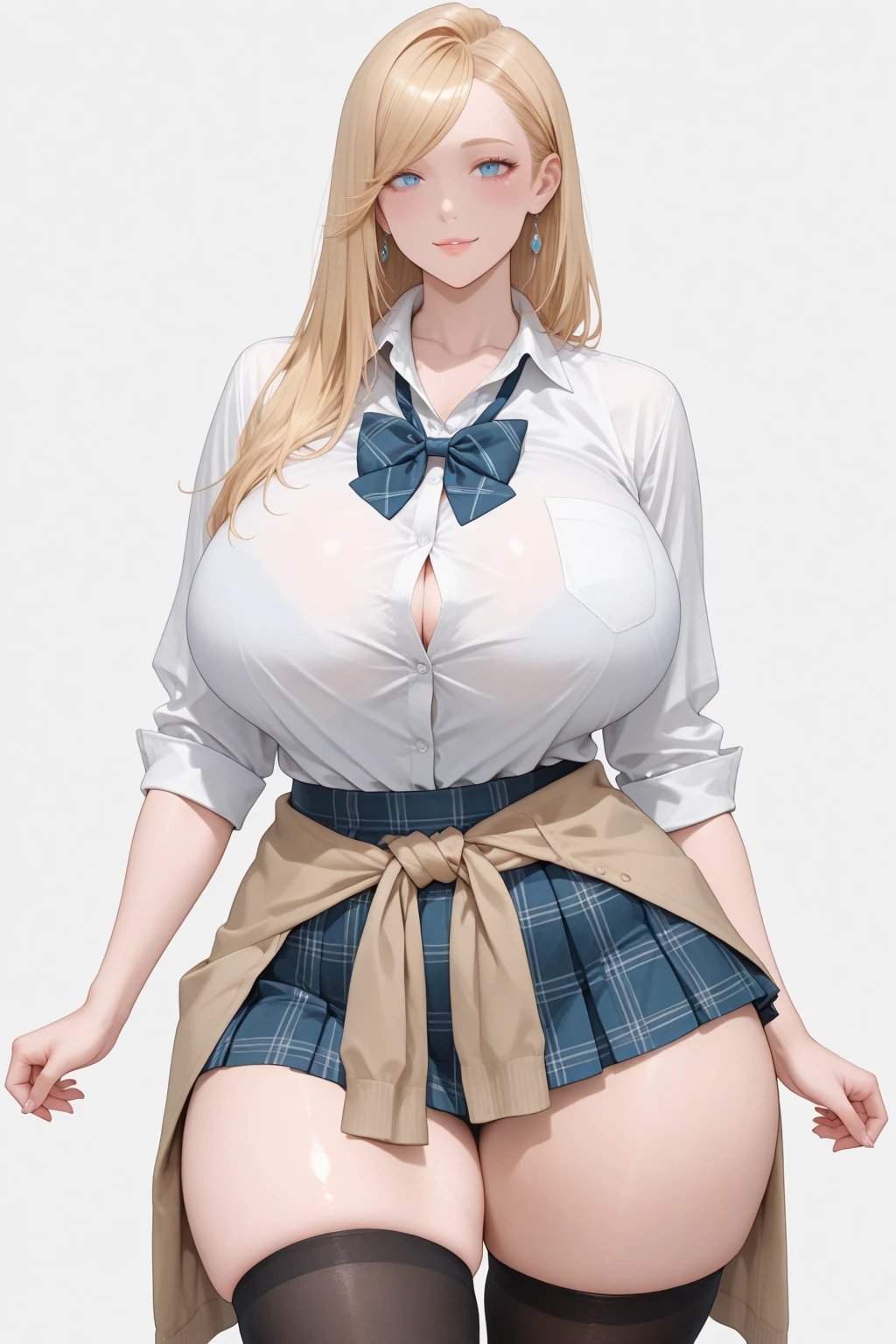 ((masterpiece:1.5)),((Finest quality)),(Ultra-high precision),8k picture, Top quality , Highest level of resolution, sharpness, laughing, two side up,  layered skirt, trench coat, halterneck, open chest, big boob, tights ,biologically correct hand, cheerful, long hair, hair ornament,