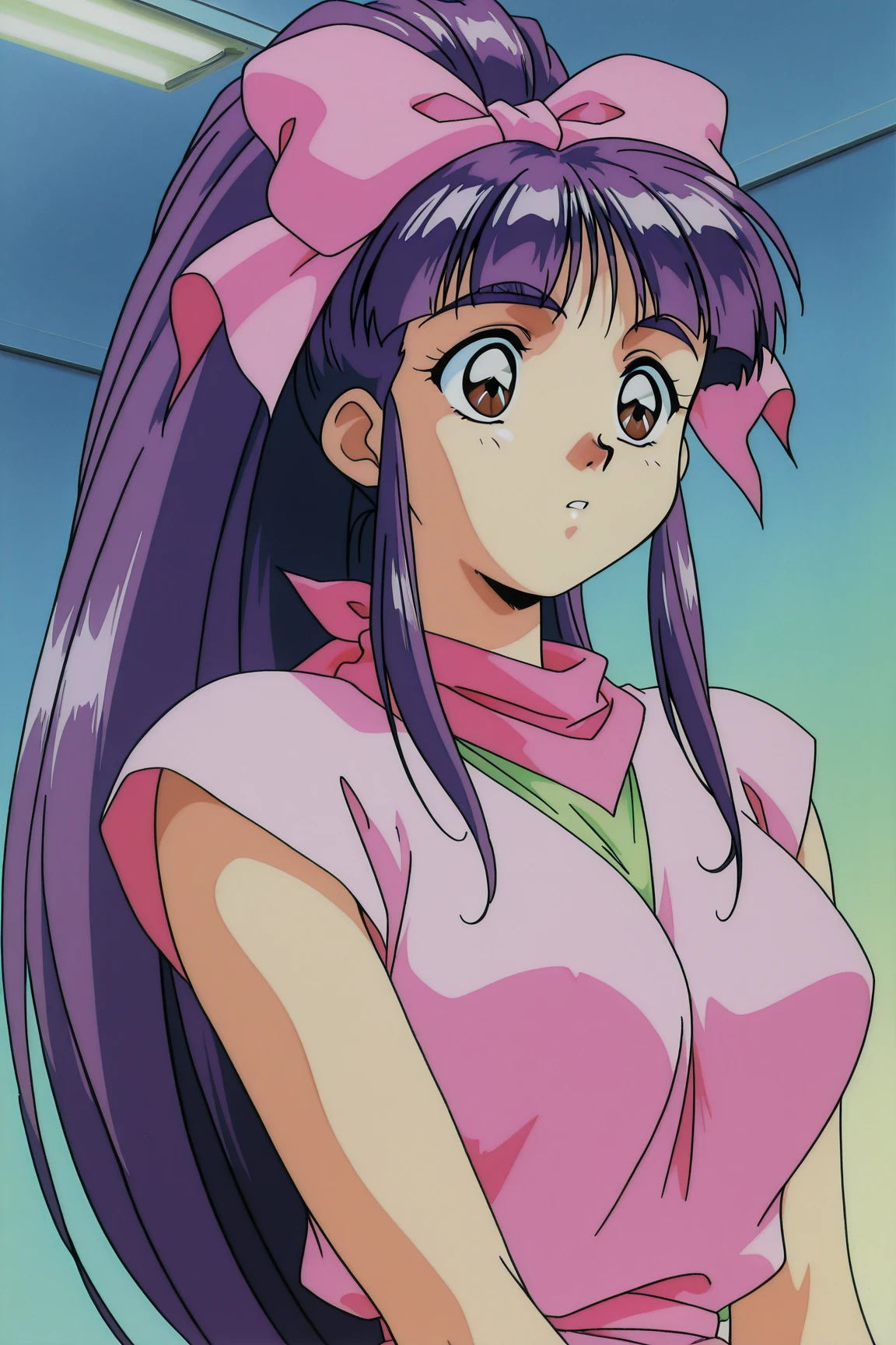 1girl(8), big breasts, 1990s, 1990 anime.