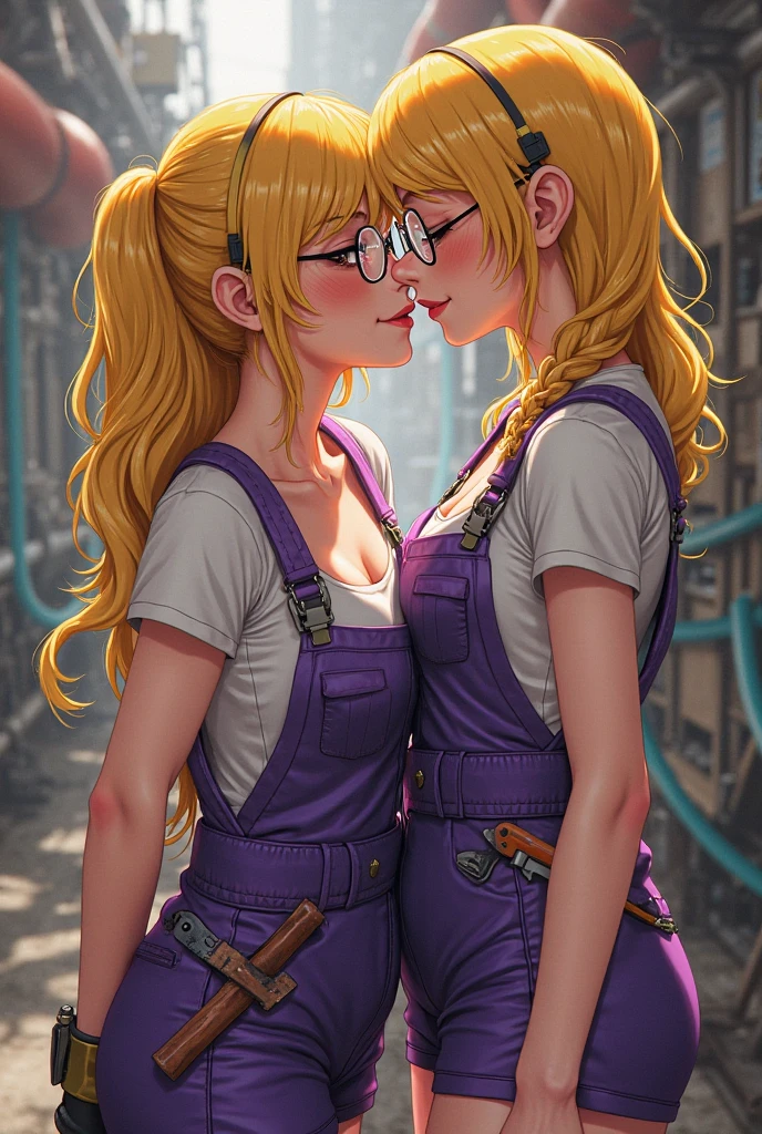 (masterpiece, best quality) 2girls, hug, blonde, size difference