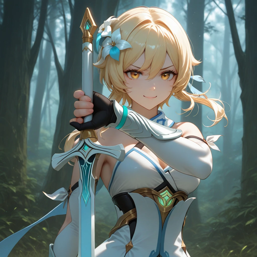 score_9, score_8_up, score_7_up, score_6_up, uncensored, angelica, blonde hair, braid, red eyes, BREAK (masterpiece:1.2), best quality, high resolution, (beautiful detailed eyes:1.3), perfect lighting, (perfect hands, perfect anatomy), large breasts, breasts, epic art, fantasy, 1girl, gloves, bare_shoulders, magic, fingerless_gloves, dress, fire, earrings, wide_sleeves, forest, glow effects, godrays, Hand drawn, Vivid colors, extremely detailed CG unity 8k wallpaper, trending on CGSociety, Intricate, High Detail, dramatic,