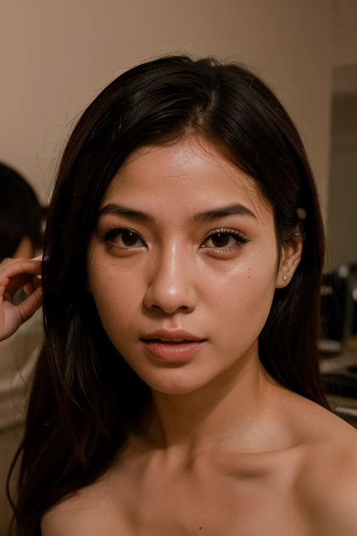 Lens: 85mm
Model: Woman, approximately 35-45 years old, Japanese
Setting: Studio
Description: I would like a high-quality headshot of a Japanese woman, approximately 35-45 years old, fitting the "MILF" description, taken with an 85mm lens in a studio setting. The image should be crystal clear with flawless skin and eyes, showcasing a perfect and professional portrait.
Key Details:
Lighting: Use soft, diffused lighting to highlight the facial features without creating harsh shadows. A fill light can be used to even out the skin tone.
Expression: The model's expression should be confident and approachable, conveying a sense of maturity and charm.
Skin: The skin should be flawless, without any blemishes, imperfections, or signs of fatigue. Makeup should be subtle and professional, enhancing the model's natural beauty.
Eyes: The eyes must be clear and vibrant, free of any redness or fatigue. Sharpness in the eyes is crucial to capture the model's expression and essence.
Image Quality: The photo must be of the highest quality, with enough resolution to allow for enlargement without losing detail. There should be no noise or unwanted blur.