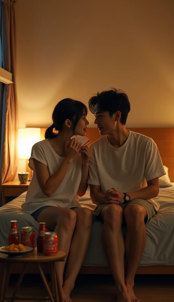 「Smiling Japanese man in underwear using sex toys in a love hotel」Generate realistic photo-like images of