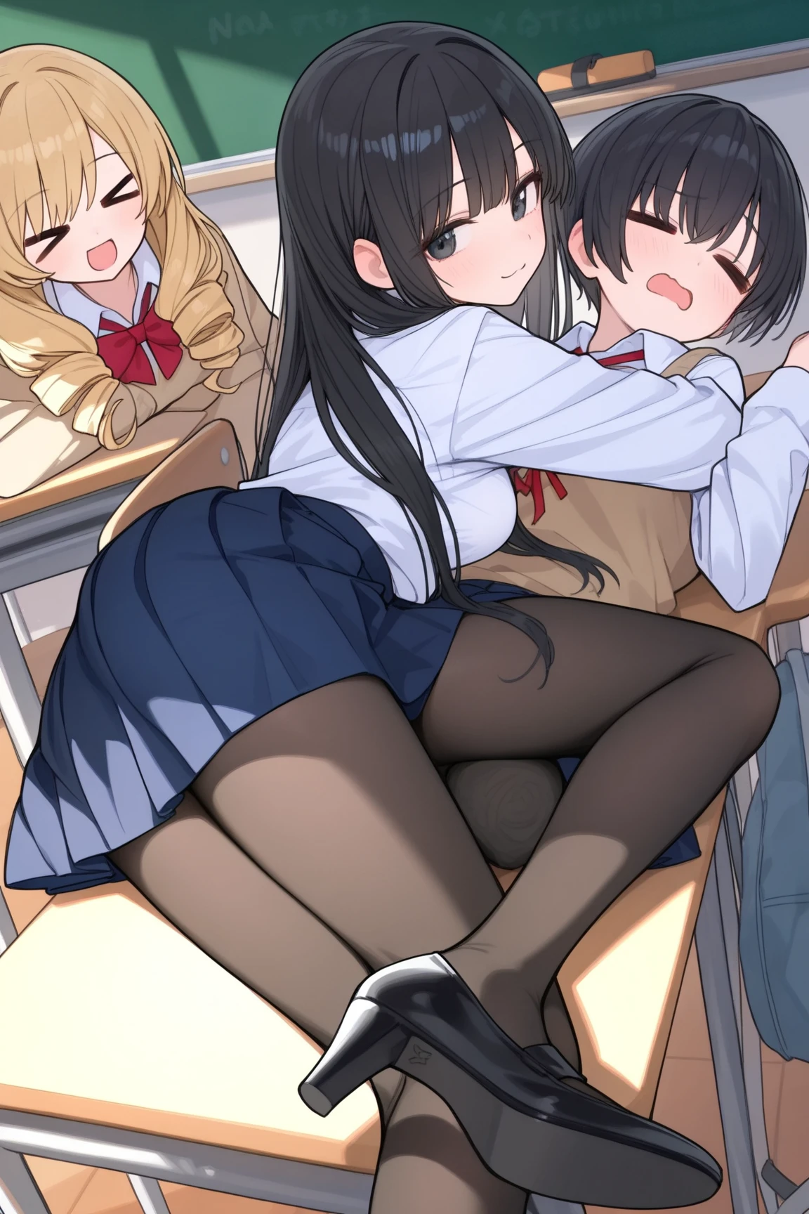 (masterpiece:1.4)、(1boy:1.7),(1boy people:1.9)、1girl、(boy whispers to girl:1.9),(A boy is touching girl's crotch:1.9)、student clothes、standing,on the train、a man lifts a woman's skirt,man touching the crotch of girl、(Cute 14-year-old girl with semi-long hair and 50-year-old man with short hair),obscenity:1,2、Metamorphosis:1,2、NSFW:1,2、caress:1,2、Wrinkles between the eyebrows、Touching each other's crotches、red blush,red tie,junior high ,wite blouse,Dark blue pleated skirt,(skinny:1.0),tikan,