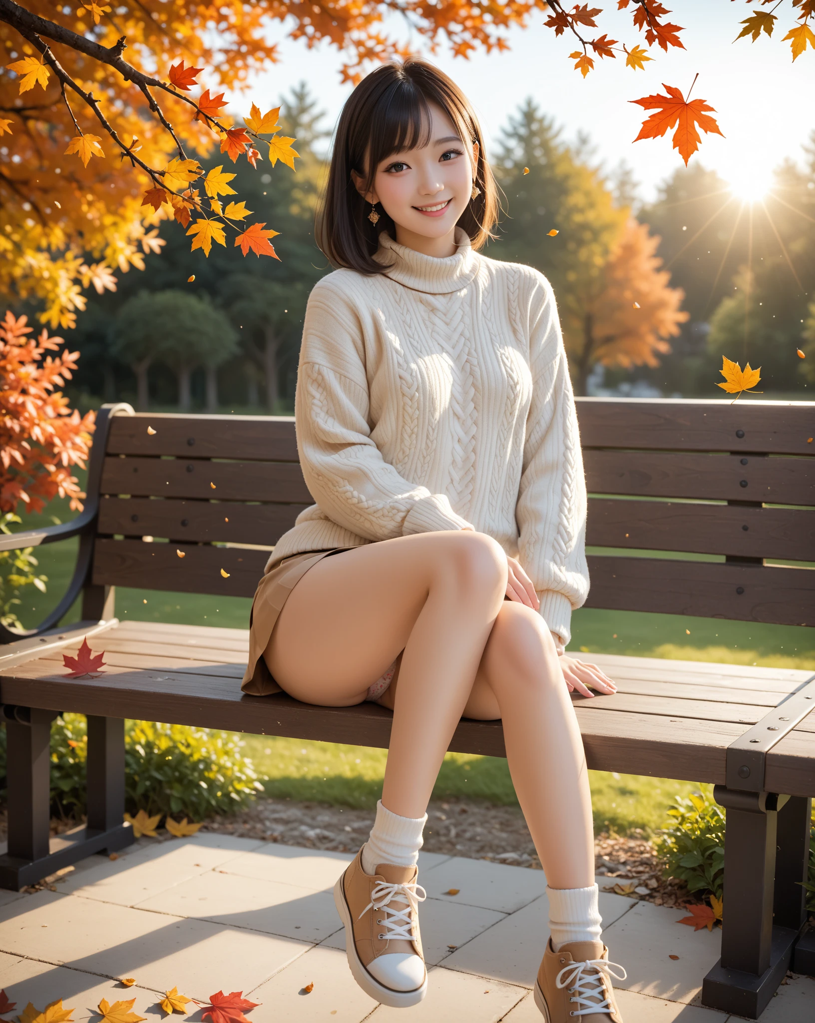 (((On the bed:1.35)))、(((squat:1.35)))、(((Spread your legs wide:1.35)))、(((bikini:1.35)))、(((High heels:1.35)))、(Highest quality、Tabletop、8K、Best image quality、Award-winning works)、One beautiful woman、Age 25、(alone:1.1)、Perfect beautiful composition、(Big and ample breasts:1.1)、(Bright, fitted knit sweater:1.2)、(Very tight bright knit with a perfect fit:1.2)、(The tightest knit:1.2)、(Very short bob:1.1)、(bangs:1.1)、(Accentuate your body lines:1.2)、(Perfect bright turtleneck knit sweater:1.2)、(Elegant Melton Skirt:1.2)、(Crease-free skirt:1.1)、(Full body photo:1.1)、Look at me and smile、(Blurred Background:1.1)、(Highly blurred and precise city park background:1.1)、Standing Elegantly、Droopy eyes、Natural Makeup、Ultra-high definition beauty face、Ultra HD Hair、Ultra-high definition sparkling eyes、(Ultra-high definition shining pure white skin:1.2)、Ultra-high quality glossy lips、Accurate anatomy、(very bright and vivid:1.2)