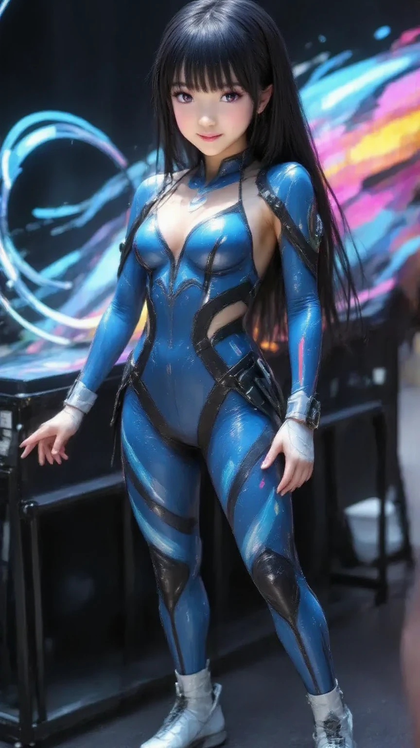 Metroid Fusion Predator (female), portrayed as an Indian Woman, a girl in a high-tech bodysuit, accentuating her gluteal curves without being explicit, daytime setting, futuristic cityscape backdrop, detailed body and face, defined musculature, long, braided hair, piercing blue eyes, enhanced facial features, ambient lighting, futuristic city elements, holographic effects, volumetric lighting, casted shadows, realistic details, 8k resolution.
This Metroid Fusion Predator (female) is depicted as an Indian Woman, showcasing a strong, athletic build in a form-fitting bodysuit. Her