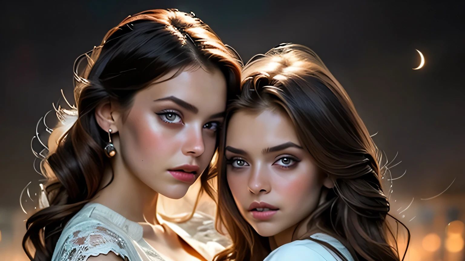 Generates a realistic image of a very cute blue-eyed blonde lady with a tattoo of the letter A and a butterfly and two cute brown-haired ladies with tattoos of the letter I as sisters