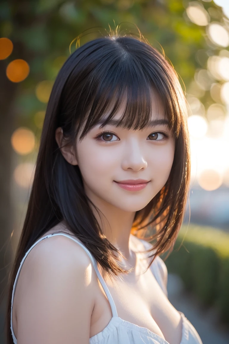 Big Breasts、Bold and sexy pose、smile、natta、Raw photo、(((The ultimate beauty portrait)))、((Glowing Skin))、1 girl、17 year old Japanese girl、Bright expression、((Short brown hair))、(Cleavage)、(See-through lace front opening)、((Big eyes that shine like jewels))、Glossy, lustrous skin、eyeliner、Beautiful Bangs、Hair between the eyeasterpiece、highest quality、Ultra-detailed、Film Light、Intricate details、High resolution、Very detailed))、Detailed Background、8KUHD、Digital SLR、Soft Light、high resolution、Film Grain、FujifilmXT3 、Shallow depth of field、Natural soft light、Gods、Glamorous Bust