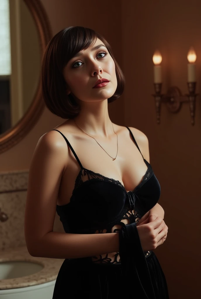 colour 1940s english sophisticated trophy wife femme fatale female formal dress that invorpatehip hop aspects, bangs hairstyle with formal posture very equsite quaint elegant with glasses elegantly scratchingthe viynl record player warm color palette lighting,moody,mysterious,sensual,sophisticated