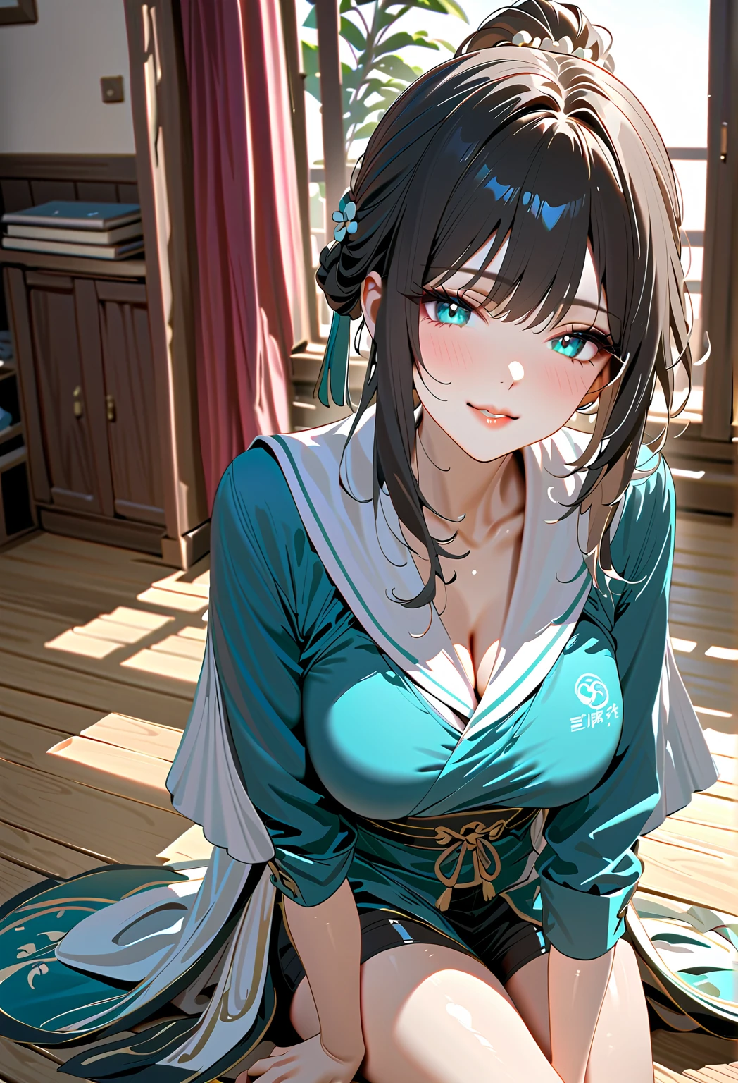 (RAW Photo, Best Quality), (Realistic: 1.3), Highly Detailed, Masterpiece, Hyperdetail, Illustration, full_body, HDR (High Dynamic Range), Ray Tracing, NVIDIA RTX, Super-Resolution, Unreal 5, Subsurface Scattering, PBR Textures, Post-processing, Anisotropic Filtering, Depth of Field, Maximum Sharpness and Clarity, Multi-layer Textures, Albedo and Highlight Maps, Surface Shading, Precise simulation of light-material interactions, perfect proportions, Octane Render, bi-color light, large aperture, low ISO, white balance, rule of thirds, 8K RAW, finger detailing, refined facial features, focus on the face, ((no extra limbs)), Dynamic Angle, World Mastery Theater, Best Quality, Extremely Detailed CG Unified 8k Wallpaper, Breathtaking, Cinematic Light, lens_flare, beautiful Eyes, 1 girl, wearing sexy kimono, mei terumi naruto, medium beautifull breast, sexy face