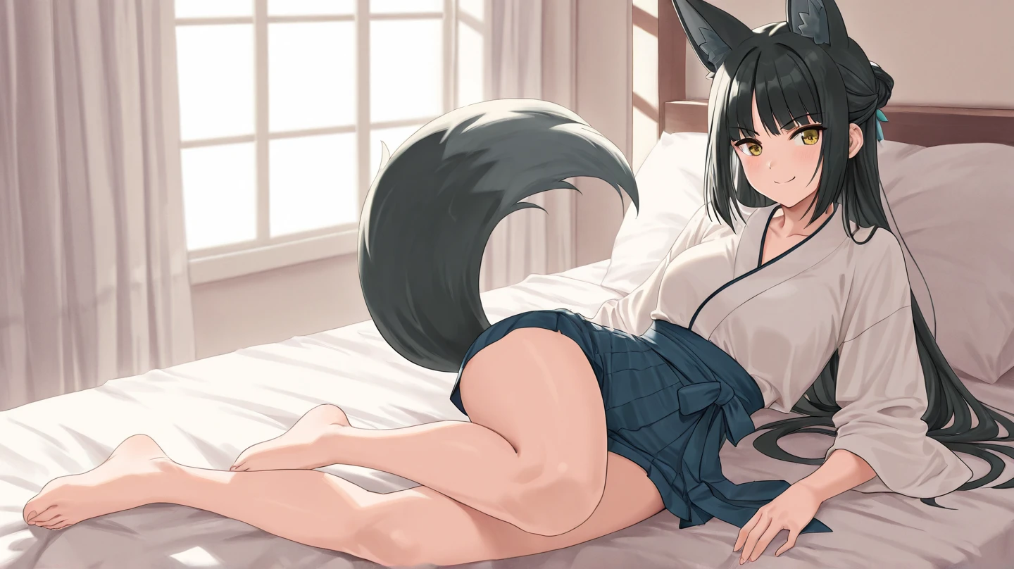 Score_9, Score_8_up, Score_7_up, Score_6_up, Score_5_up, Score_4_up, source_anime, anime style, karyl, animal ear fluff, animal ears, black hair, black ribbon, cat ears, cat girl, cat tail, fang, green eyes, hair bow, long hair, low twintails, multicolored hair, purple bow, ribbon, skin fang, streaked hair, tail, twintails, vertical stripes, white hair, anime coloring, aged down, cute, horny, excited, aroused, heavy breathing, orgasm, cleft of venus, from behind, on side, on bed, close up, anal fingering, pussy juice, pov