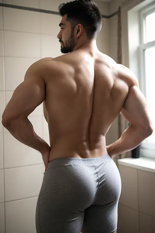 Naked man showing his ass