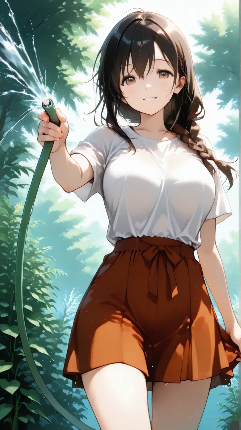 waitress、Upper Body、profile、Girl、Large Breasts、forest、