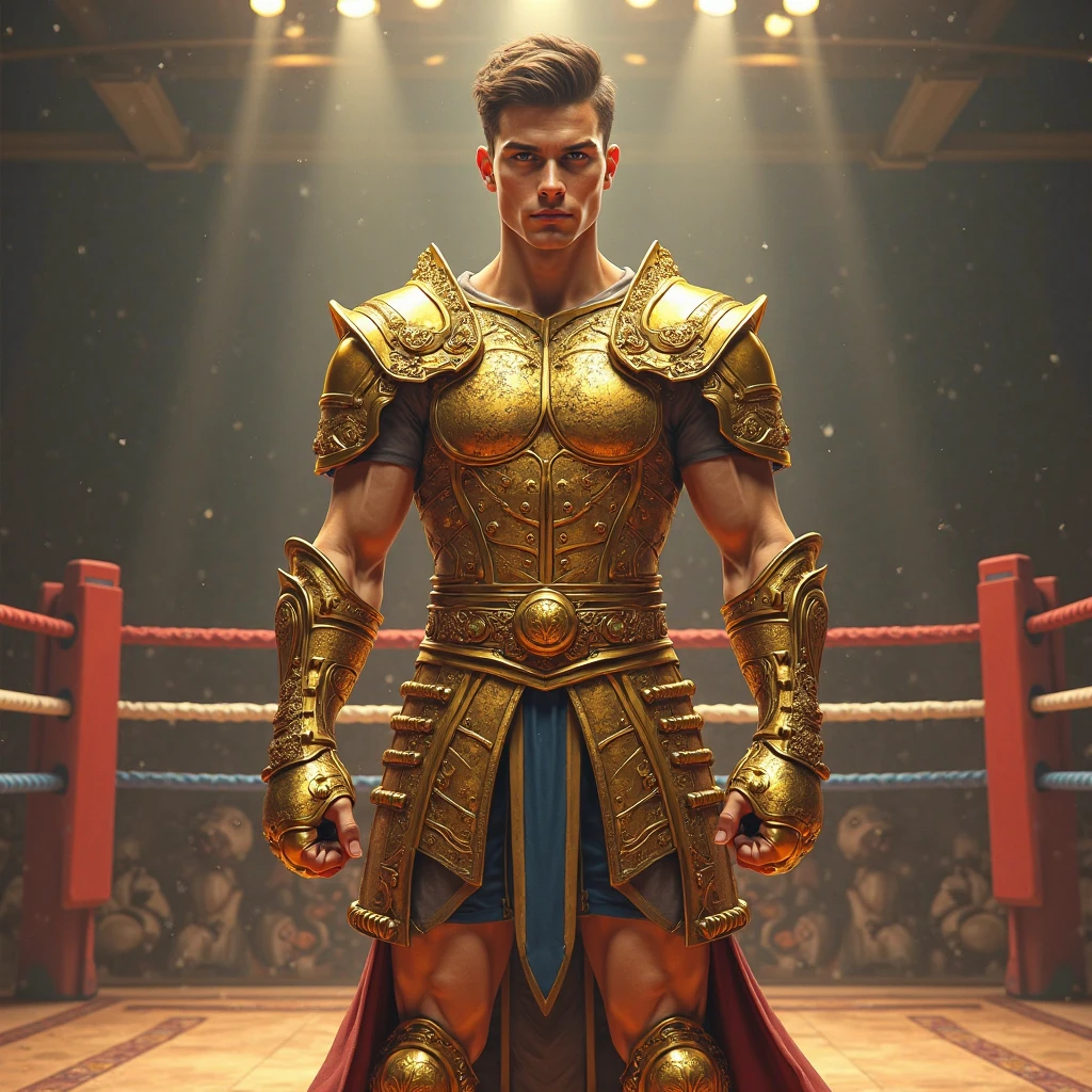Estrelas da briga, O Primo, Mexicano Lucha Libre lutador, in front of the crowd, realizando sua famosa luta de abertura, Making the audience rave. alta qualidade, Rigid and dynamic animation style, fast-moving, cores vibrantes, extreme physical exertion, fundo emitindo luzes brilhantes, visual cativante.