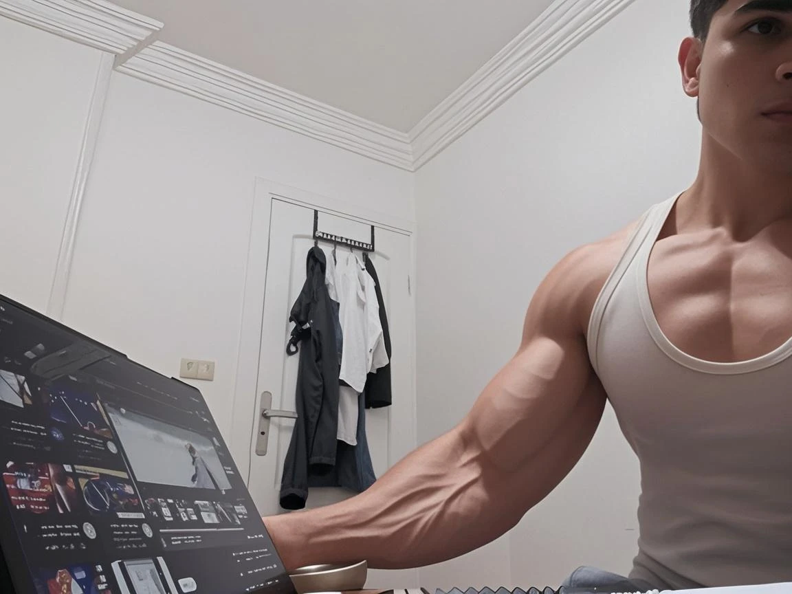 Indian tall muscular man doing work, age 30, in office, strong bulge, seductive, hd, hdr, D750F nikon, realistic, erotic, exotic