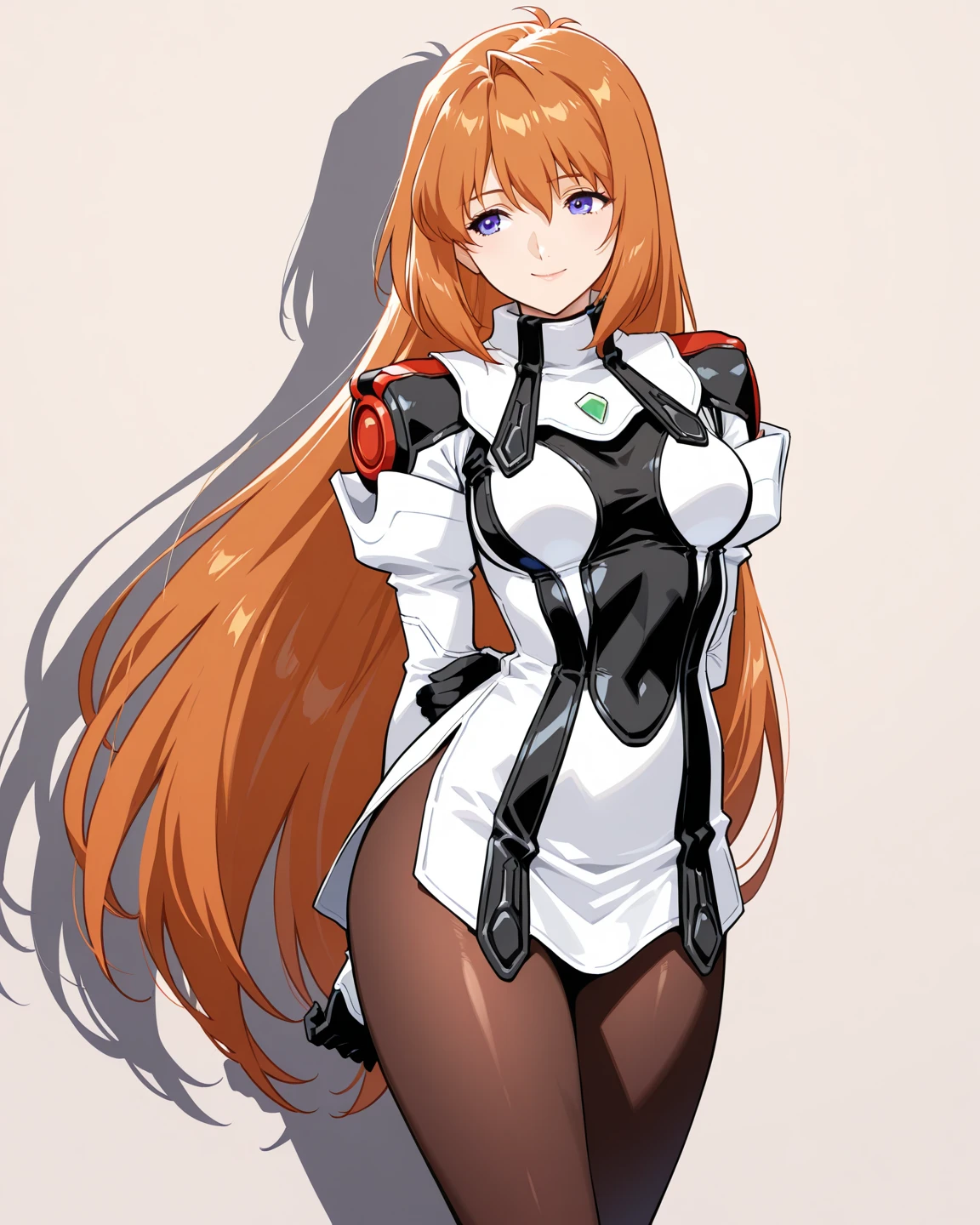 Elhaym von Houten, Uniform, Cowboy Photo, Medium Breasts stretch the fabric of her uniform. Her thong is tight in her butt underneath her uniform skirt. Orange Hair, beautiful redhead hair. Gloves. Stockings. Pantyhose. Boots. Elhaym van Houten. (huge ass) (medium breasts)