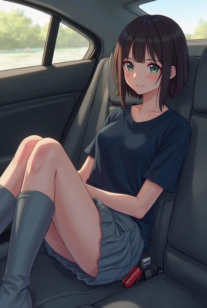 artwork, high quality, sharpness, a woman, beautiful, long black hair black color all messed up, black eyes, tearful, whole body, kneeling, on a pink sandal the size of a car, breasts stuck to the environment,of the giant pink sandal, licking the pink sandal the size of a car, torn green shirt, white panties, bare legs, bare feet view from behind, giant pink sandal the size of a car