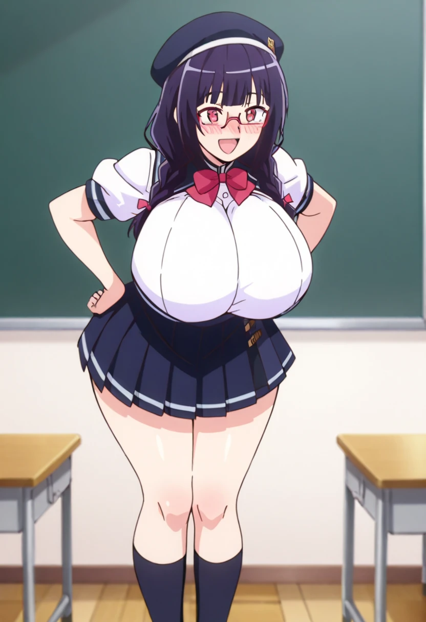 Huge penis、Highly detailed illustration、Ultra-precise expression、masterpiece、Highest quality、ultra High resolution、High resolution、Hiromitsu Takeda Style、White Background、Simple Background、curtain、blackboard、classroom、machine、One girl、One fat man、Completely naked、Ahegao、Tongue out、Black Hair、Black glasses、Two short braids、Grey Eyes、blush、Big Breasts、Open your mouth、Pussy juice、Sweat、Drooling、pubic hair、Long nipples、How、Firm stomach、Vulgar expression、sex、Big penis with condom、Grab your chest、