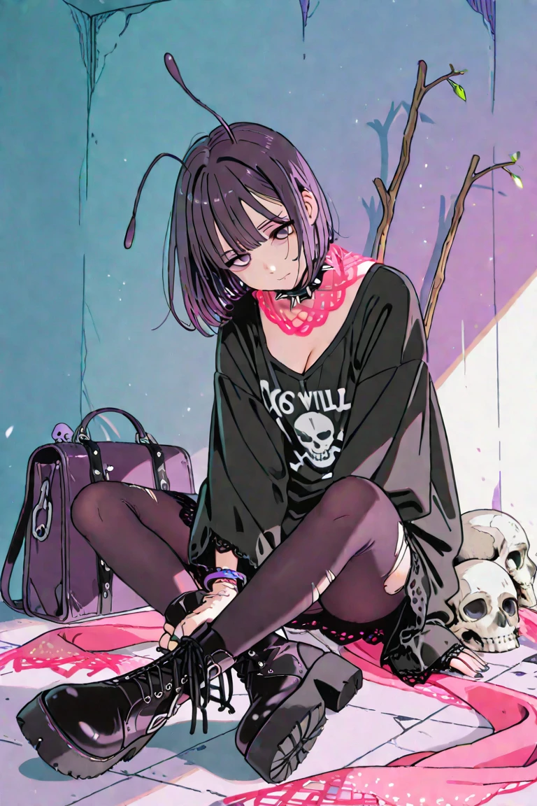 score_9, score_8_up, score_7_up, score_6_up, score_5_up, score_4_up, source_anime, raven sitting, ((gemstone))