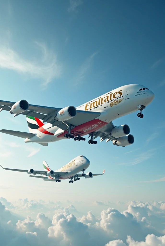 (detailed description) (best quality) photo of an Emirates Airbus A380